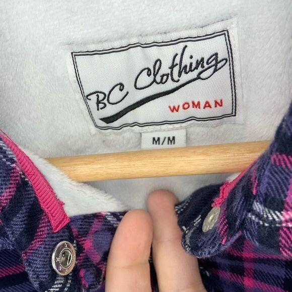 Fleece/Fur Lined Button Up Flannel Jacket - Picture 7 of 7